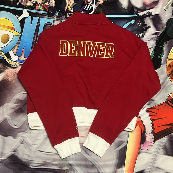 Champion Denver University Red White 1/4 Zip Up Pullover Sweater Small - Picture 5 of 5